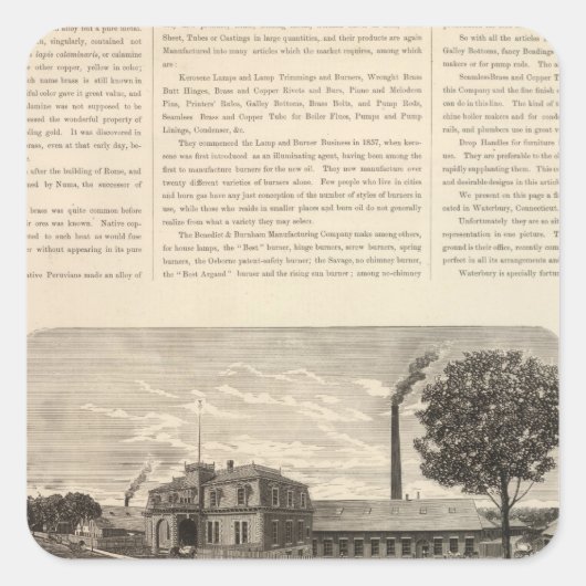 Benedict and Burnham Manufacturing Company Vierkante Sticker (Voorkant)