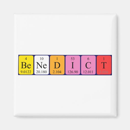 Benedict periodieke lijstnaam magnet (Voorkant)