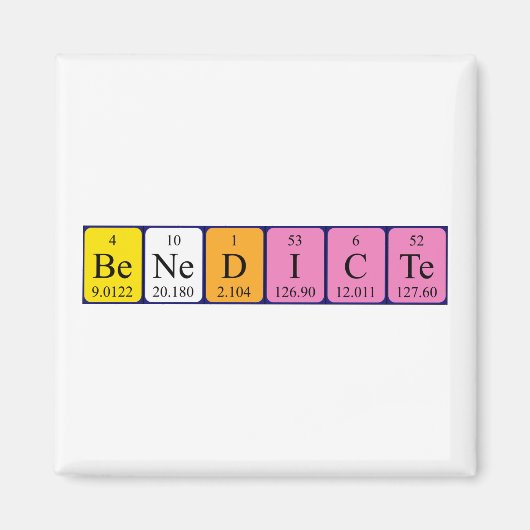 Benedicte periodieke lijstnaam magnet (Voorkant)