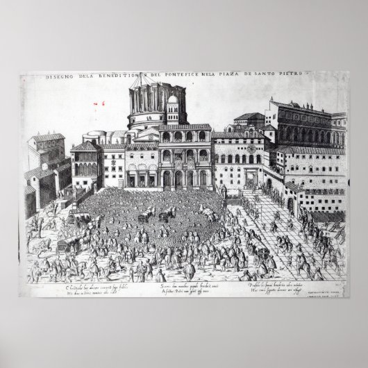 Benedictie van de paus op het Sint-Peter-plein Poster (Voorkant)