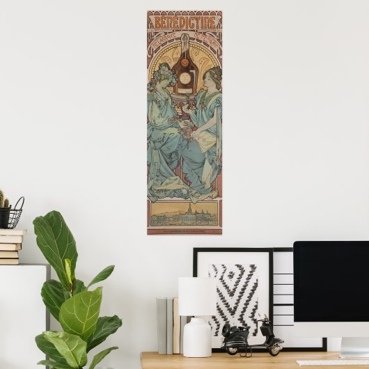 Bénédictine van Alphonse Mucha Poster (Thuiskantoor)