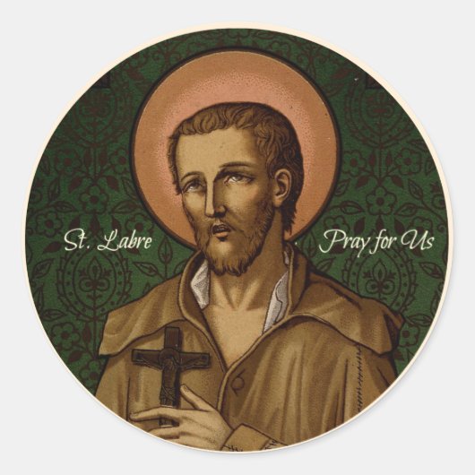 Benedictus Labour bidt voor ons Ronde Sticker (Voorkant)