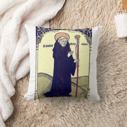 Benedictus van Nursia abt van Monte Cassino Kussen (Deken)
