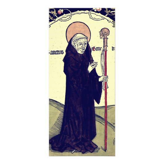 Benedictus van Nursia abt van Monte Cassino Reclamekaart (Voorkant)