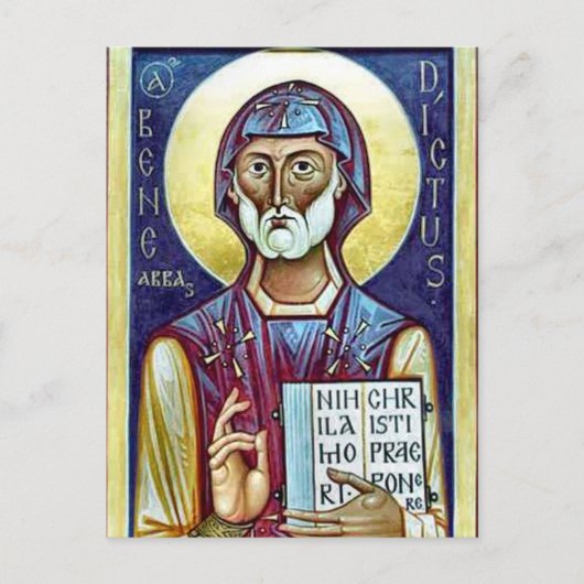 Benedictus van Nursia Orthodox Christelijk Icoon Briefkaart (Voorkant)