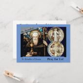 Benedictus van NursiaGevouwen Wenskaart Kaart (Voorkant / Achterkant in situ)