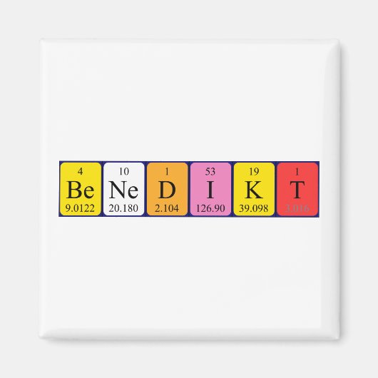 Benedikt periodieke lijstnaam magnet (Voorkant)