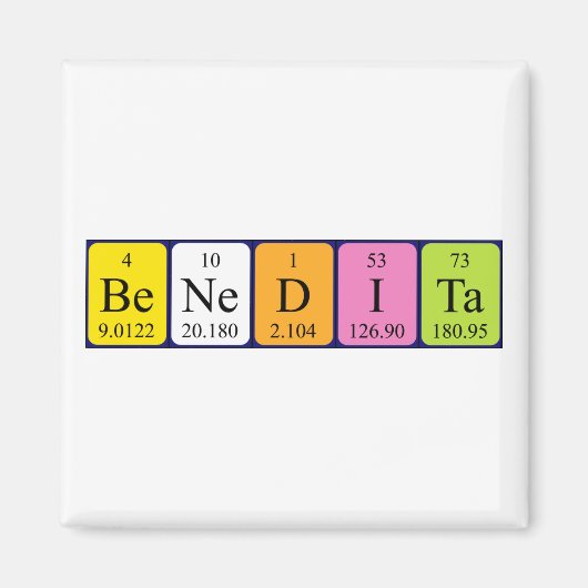 Benedita periodiek table name magnet (Voorkant)
