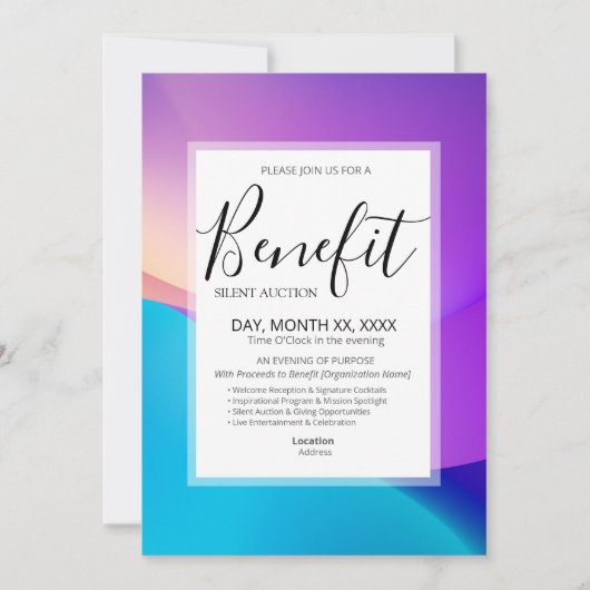 Benefit Invitation Template Kaart (Voorkant)