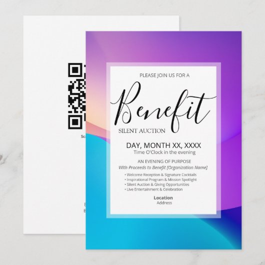 Benefit Invitation Template Kaart (Voorkant / Achterkant)
