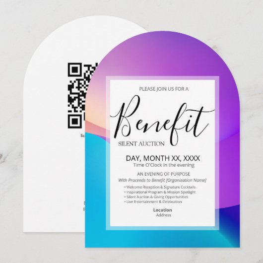 Benefit Invitation Template Kaart (Voorkant / Achterkant)
