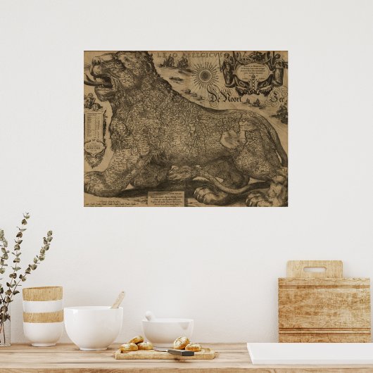 Benelux 1611 - Leo Belgicus Poster (Keuken)