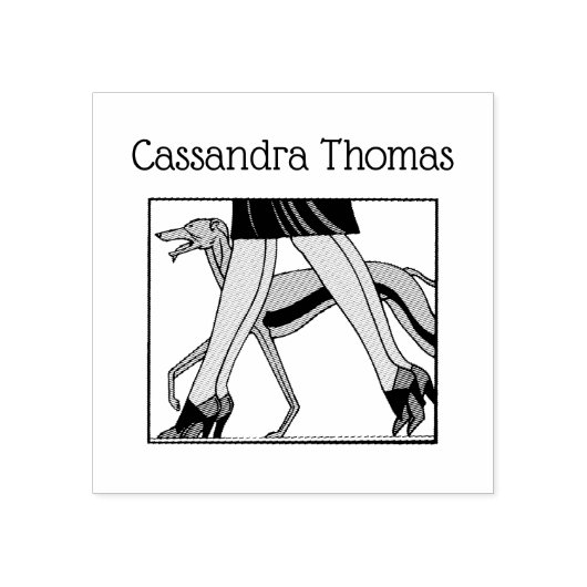 Benen Art Deco Vrouwen Greyhound Whippet Hond R Na Rubberstempel (Afrduk)