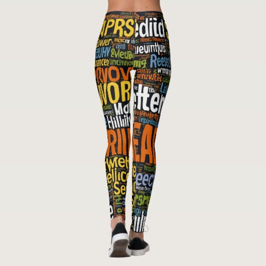 "Benen die spreken: aangepaste Word Cloud-Leggings Leggings (Achterkant)