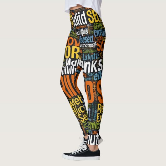 "Benen die spreken: aangepaste Word Cloud-Leggings Leggings (Links)