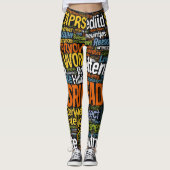 "Benen die spreken: aangepaste Word Cloud-Leggings Leggings (Voorkant)