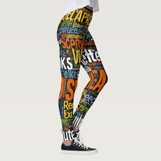"Benen die spreken: aangepaste Word Cloud-Leggings Leggings (Rechts)