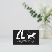 Benen en kleine hond zwart en witte hond Walker Visitekaartje (Staand voorkant)