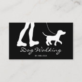 Benen en kleine hond zwart en witte hond Walker Visitekaartje (Voorkant)