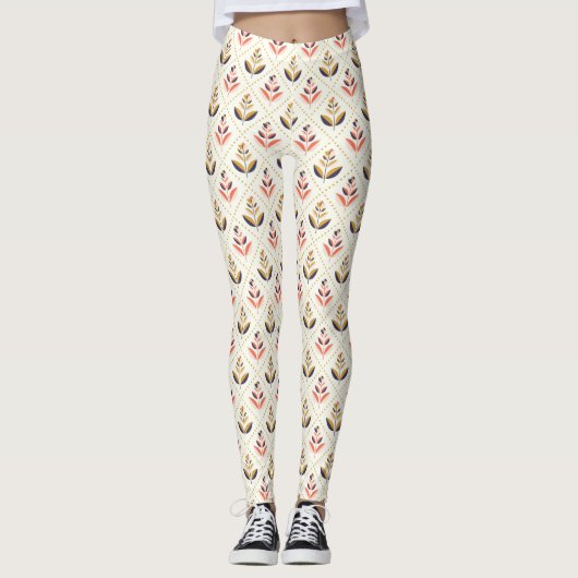 Benen met witte legging met een kleurrijk (Voorkant)