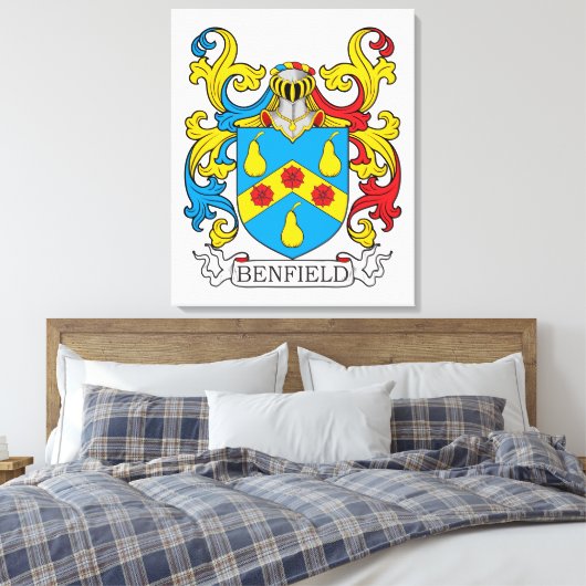 Benfield Family Crest Canvas Afdruk (Insitu (Slaapkamer))