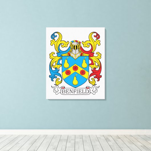 Benfield Family Crest Canvas Afdruk (Insitu (Houten vloer))