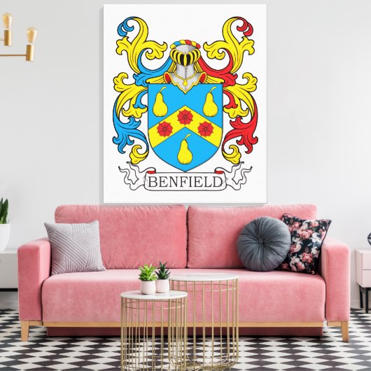 Benfield Family Crest Canvas Afdruk (Insitu (Woonkamer))