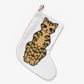 Bengaal Cat Cartoon Kleine Kerstsok (Voorkant (Hangend))