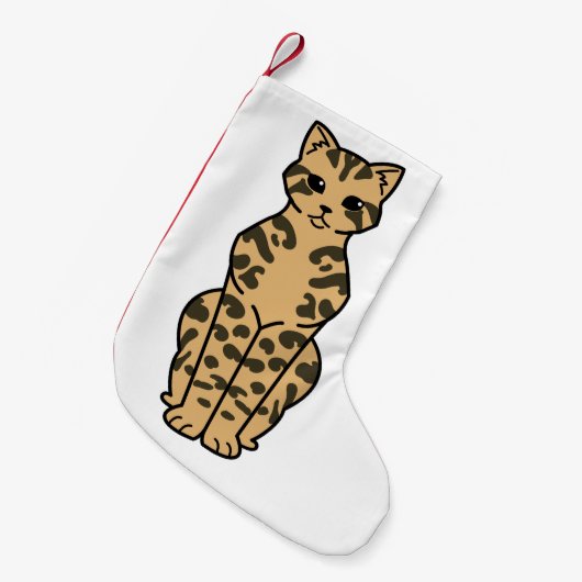Bengaal Cat Cartoon Kleine Kerstsok (Voorkant (Hangend))
