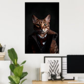 Bengaal Cat in een Suit | Mijn mobiliteitscatum |  Poster (Thuiskantoor)