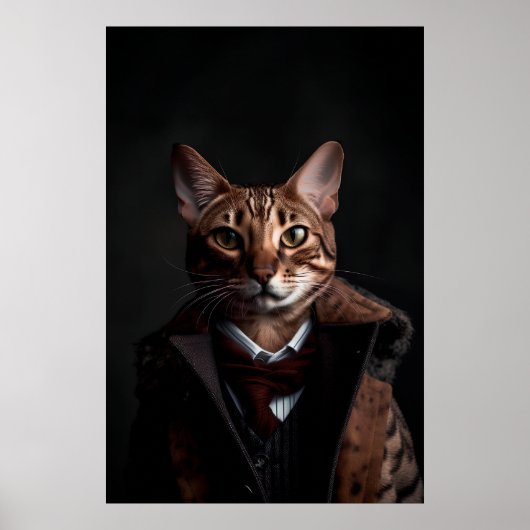 Bengaal Cat in een Suit | Mijn mobiliteitscatum |  Poster (Voorkant)