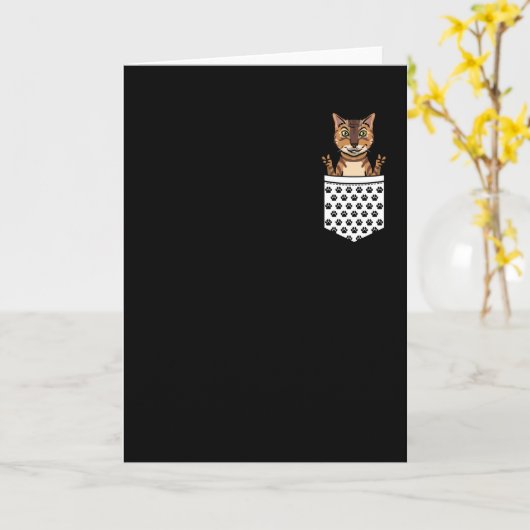 Bengaal Cat Leopard Cat Lover Kaart (Gele Bloem)