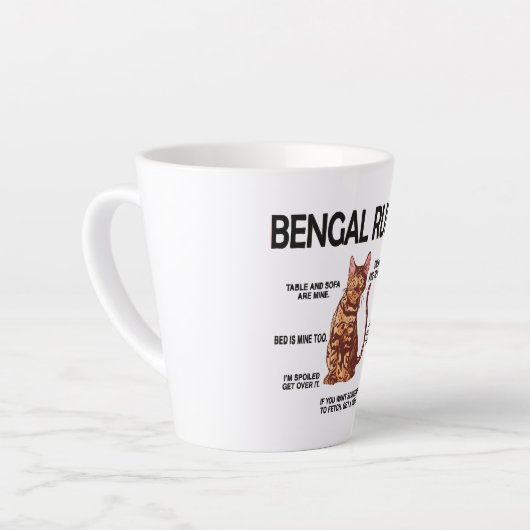 Bengaal Cat Lover Gifts Cat Owner Rosetted Bengal Latte Mok (Linkerhoek)