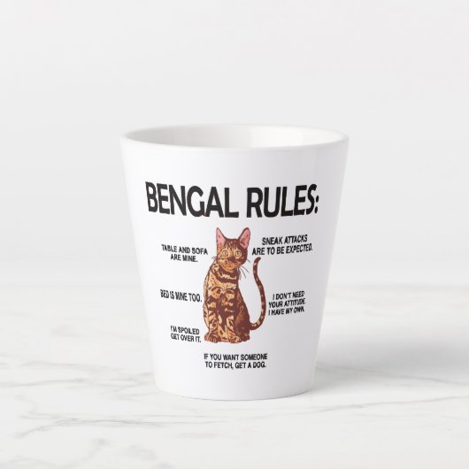 Bengaal Cat Lover Gifts Cat Owner Rosetted Bengal Latte Mok (Voorkant)