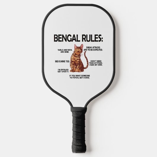 Bengaal Cat Lover Gifts Cat Owner Rosetted Bengal Pickleball Paddle (Voorkant)