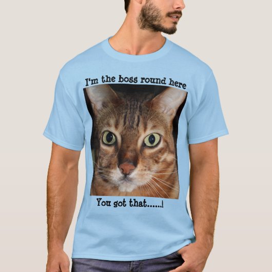 Bengaal Cat Mannen T-Shirt "Ik ben de baas......" (Voorkant)