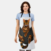 Bengaal Cat Pocket Ripper Pocket Bengal Lover Schort (Gedragen)