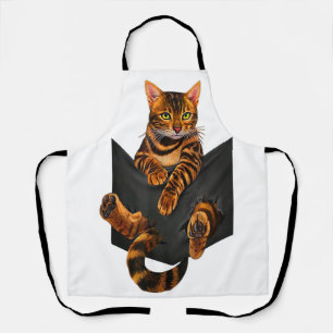 Bengaal Cat Pocket Ripper Pocket Bengal Lover Schort