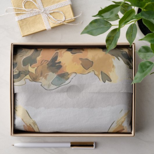 Bengaal Cat Waterverf Schets Tissuepapier (Geschenk)