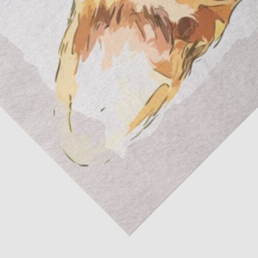 Bengaal Cat Waterverf Schets Tissuepapier (Detail)