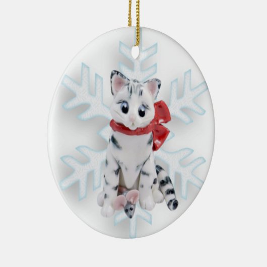 Bengaal Cat White Grey Ornament (Rechts)