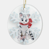 Bengaal Cat White Grey Ornament (Links)