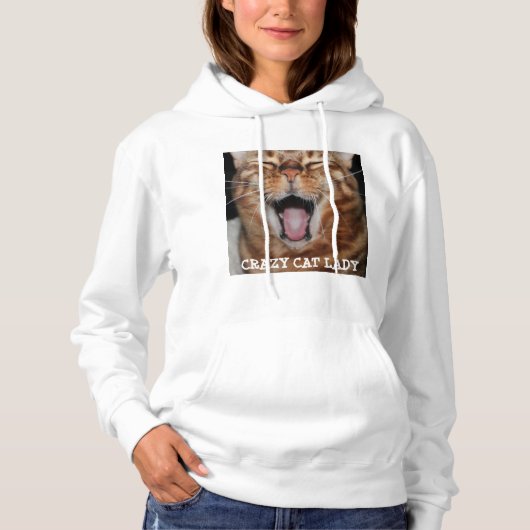 Bengaal Cat Womens Hoodie "CRAZY CAT LADY" (Voorkant)