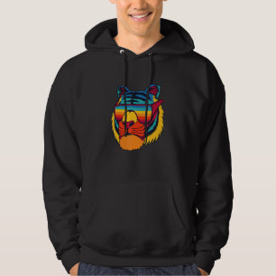 Bengaal Cool Tiger Glazen kleurrijke tijger L Hoodie
