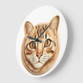 Bengaal Kat 3D Geïnspireerd Grote Klok (Hoek)