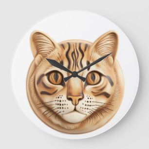 Bengaal Kat 3D Geïnspireerd Grote Klok