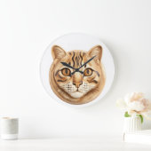 Bengaal Kat 3D Geïnspireerd Grote Klok (Huis)