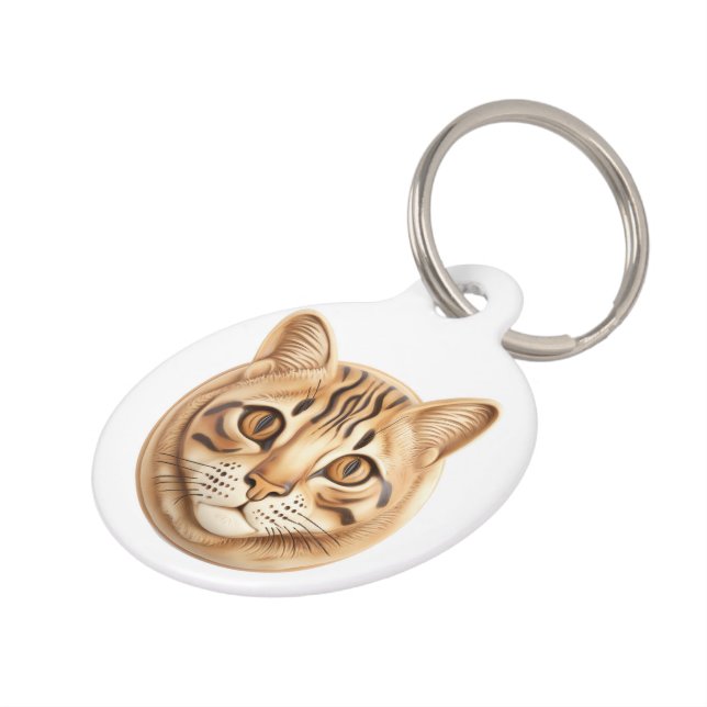Bengaal Kat 3D Geïnspireerd Huisdierpenning (Zijkant)