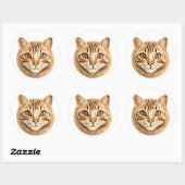 Bengaal Kat 3D Geïnspireerd Ronde Sticker (Vel)
