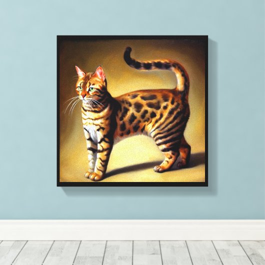 Bengaal Kat Canvas Afdruk (Insitu (Houten vloer))